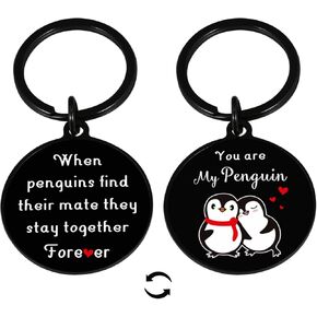 ARKUKU Stocking Stuffers for Men Women Christmas Gifts for Boyfriend Husband White Elephant Gifts Santa Swap Gift Exchange Funny Penguin Keychain Valentines Love Gifts for Him Her