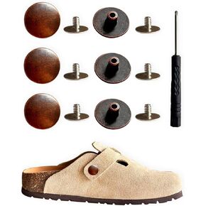 Lopau Replacement Rivets for Boston Tokio Mules Clogs Shoes, Replacement Button for Suede Cork Clog Potato Shoes, Footbed Clogs Repair Parts Women Men