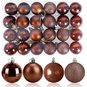 Aitsite 24ct Christmas Tree Ornaments Set 1.57 inches Mini Shatterproof Holiday Ornaments Balls for Christmas Decorations (Silver)