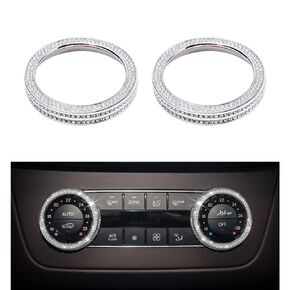 LECART Bling Air Conditioner Switch Knob Cover for Mercedes Crystal Metal Air Conditioning Knob Decor Covers Fit for Mercedes-Benz C-Class E-Class CLA CLS GLA GLK GLC GLS GLE 2 Pack