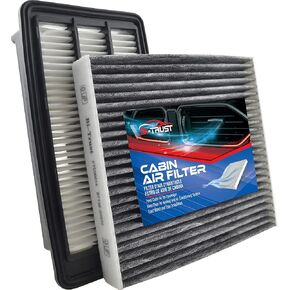 Engine and Cabin Air Filter Kit, Replacement for Honda Civic 2016-2021, Compatible with CR-V 2017-2021, L4 1.5L Engines, Filtro de aire del motor y la cabina BI-TRUST TZBT00036