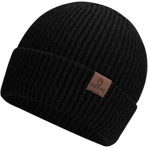 Oversize XXL Winter Beanie Knit Hat for Men - Daily Knit Ribbed Cap - Warm Toboggan Skull Caps for Cold Weather