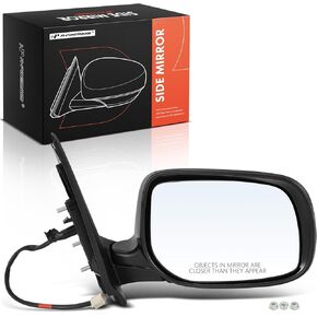 A-Premium Passenger Side Power Door Mirror - Compatible with Toyota Yaris 2007-2012 - Non-Heated Folding Black Outside Rear View Mirror - Replace# 87910-52790