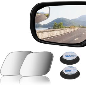 2 pcs Blind Spot Mirrors, HD Glass Convex 360° Wide Angle Side Rear View Mirror with ABS Housing for Cars SUV and Trucks