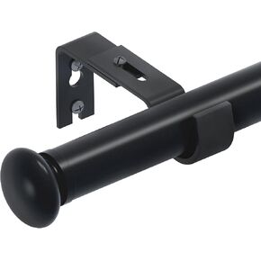 Extra Long Black Adjustable Curtain Rod,33-172 Inch,1 Inch Heavy Duty Matte Rod for Windows,Sliding Glass Doors,Patio Doors,Living Room,and Bedroom Décor,Modern Farmhouse Style
