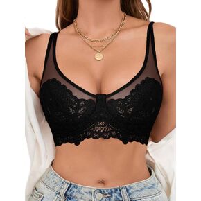 Women's Underwire Bra Lace Full Coverage Push Up T-Shirt Bralette