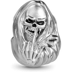 GNOCE Middle Finger Skull Charm Bead Sterling Silver Fit Bracelet/Necklace Gift For Women Wife