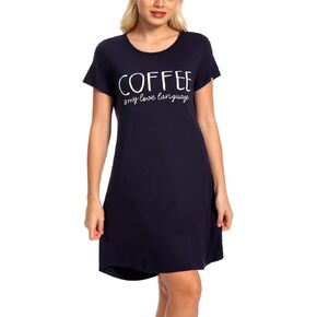 EISHOPEER Women's Nightgown Cute Print Sleep Shirts Soft Nightshirt Lightweight Pajamas Dress S-XXL