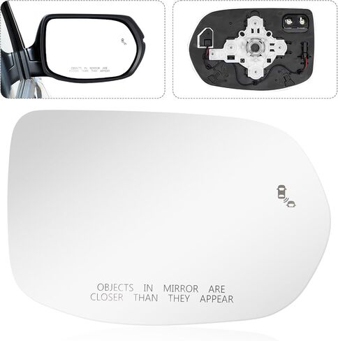 Mirror Glass Compatible with CRV 2017 2018 2019 2020 2021 2022, Right Passenger Side Rear View Convex Mirror Glass with Blind Spot Detection System, Heated, Backing Plate and Mounting Bracket in Kuwait