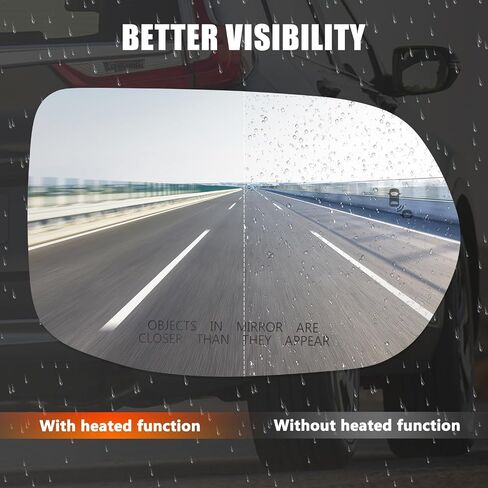 Mirror Glass Compatible with CRV 2017 2018 2019 2020 2021 2022, Right Passenger Side Rear View Convex Mirror Glass with Blind Spot Detection System, Heated, Backing Plate and Mounting Bracket in Kuwait