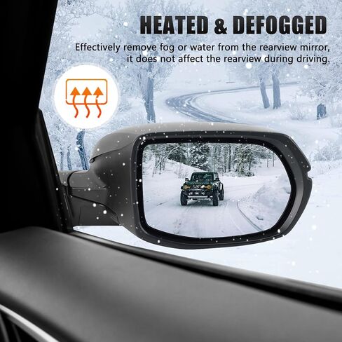 Mirror Glass Compatible with CRV 2017 2018 2019 2020 2021 2022, Right Passenger Side Rear View Convex Mirror Glass with Blind Spot Detection System, Heated, Backing Plate and Mounting Bracket in Kuwait
