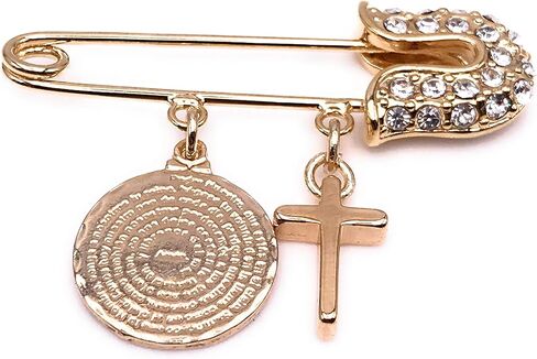 LESLIE BOULES مجوهرات كاثوليكية بروش أمان للأطفال مطلية بالذهب عيار 18 قيراط in Kuwait