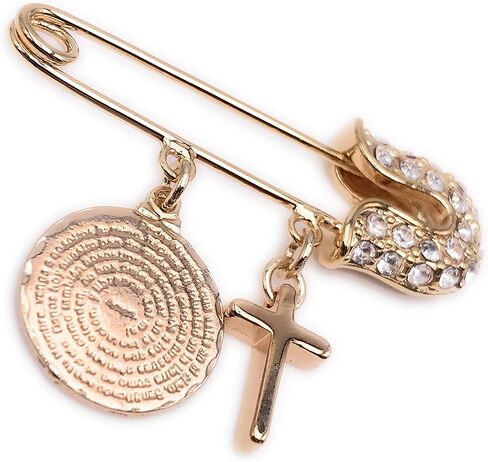 LESLIE BOULES مجوهرات كاثوليكية بروش أمان للأطفال مطلية بالذهب عيار 18 قيراط in Kuwait