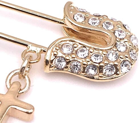 LESLIE BOULES مجوهرات كاثوليكية بروش أمان للأطفال مطلية بالذهب عيار 18 قيراط in Kuwait