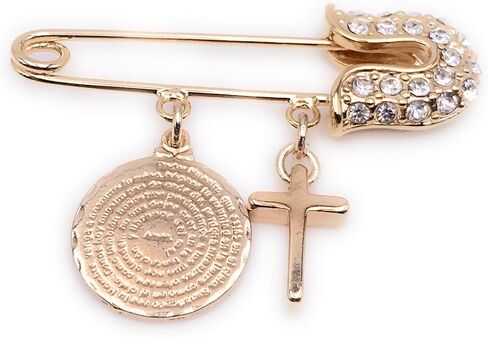 LESLIE BOULES مجوهرات كاثوليكية بروش أمان للأطفال مطلية بالذهب عيار 18 قيراط in Kuwait