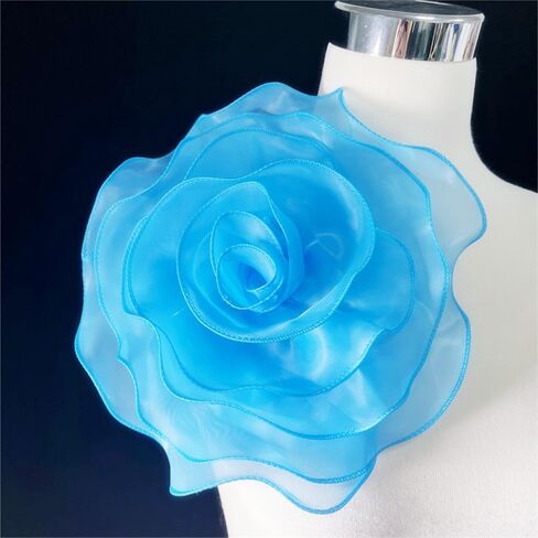 10inch Extra Large Flower Brooch Pin for Women Fashion Dainty Organza Satin Fabric Big Camellia Brooches Lapel Pins Wedding Dance Party Dress Accessories Exaggerated Jewelry Gift in Kuwait