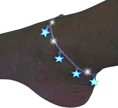 Rhinestone Anklet, Ankle Bracelets Glow in the Dark, Luminous Foot Jewelry Pendant, Fluorescent Dangle Evening Party Sparkle for Women in Saudi Arabia