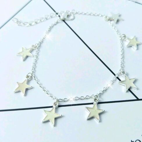 Rhinestone Anklet, Ankle Bracelets Glow in the Dark, Luminous Foot Jewelry Pendant, Fluorescent Dangle Evening Party Sparkle for Women in Saudi Arabia