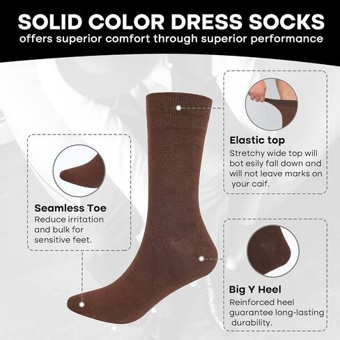 Men's Dress Socks 4 Pack Crew Business Casual Sock Moisture Wicking Super Soft in Saudi Arabia