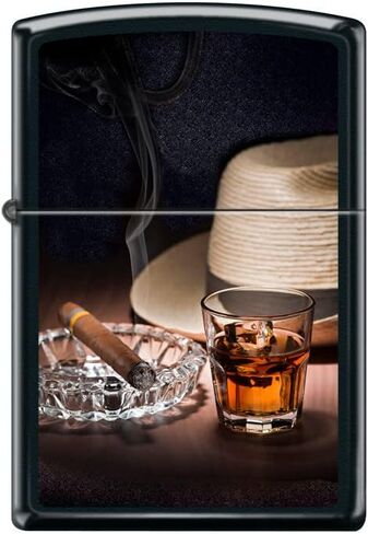 Zippo Lighter- Cigars Cuban Design Satin Chrome Windproof Lighter #Z5123 in Saudi Arabia