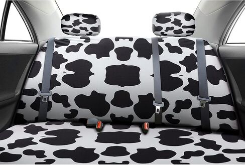 Frienda 22 Pieces Car Cow Print Seat Covers Accessories Set Steering Wheel Cover Headrest Seat Belt Cover Console Armrest Pad Handbrake Cover Gear Cover Key Ring Vent in Saudi Arabia