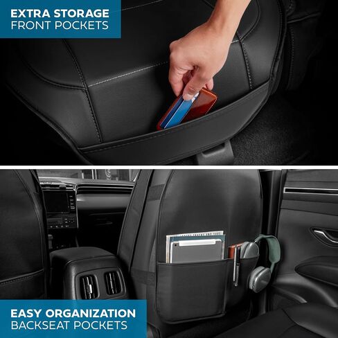 Patriot Edition Faux Leather Black & Flag Seat Covers for Car – Red/White/Blue US Flag on Cushioned Seat Protectors for Automotive Accessories, Trucks, SUV, Car – Two Front Covers in Saudi Arabia