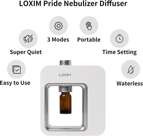 Waterless Essential Oil Diffuser - Aromatherapy Diffusers for Large Room, Portable & No Heat & Quiet & Rechargable for Living Room Bedroom Office Home Travel, Pride (Black Golden) in Saudi Arabia