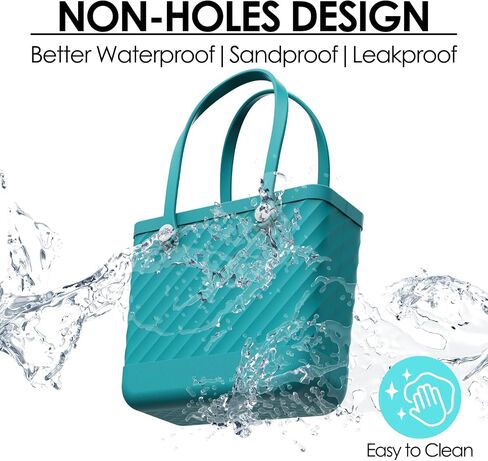 Beach Bag Rubber Tote for Women – Medium Waterproof Sandproof Leakproof with Zipper Pocket for Travel Pool Boat Gym in Saudi Arabia