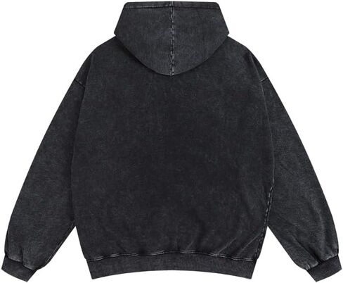 BINTEHGS Basic Oversized Vintage Zip Up Hoodie for Women Baggy Acid Wash Jacket Y2k Retro Grunge Zipper Sweatshirts Loose Fit in Kuwait