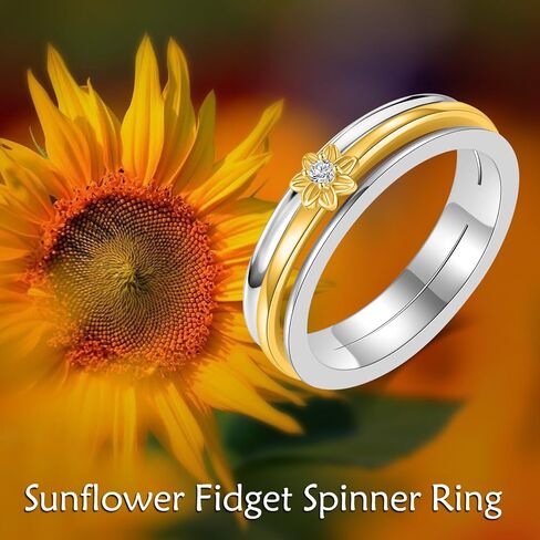 Anxiety Relieve Spinner Rings Sterling Silver Fidget Ring for Women in Kuwait