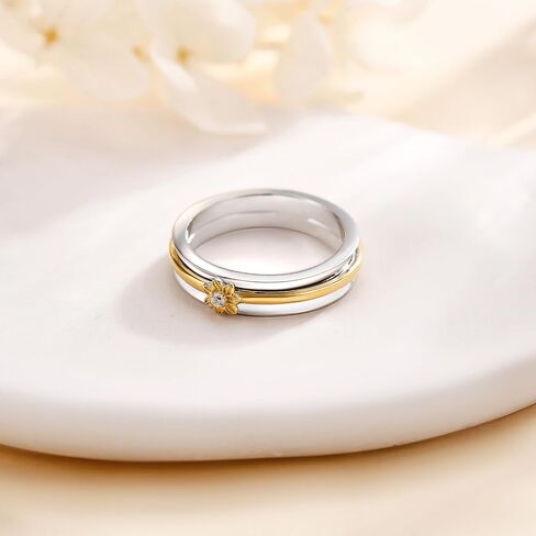 Anxiety Relieve Spinner Rings Sterling Silver Fidget Ring for Women in Kuwait