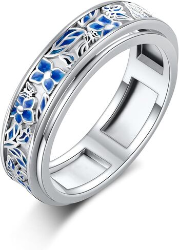 Anxiety Relieve Spinner Rings Sterling Silver Fidget Ring for Women in Kuwait