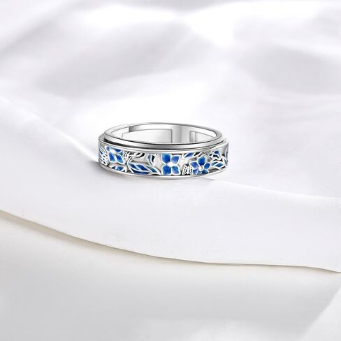 Anxiety Relieve Spinner Rings Sterling Silver Fidget Ring for Women in Kuwait