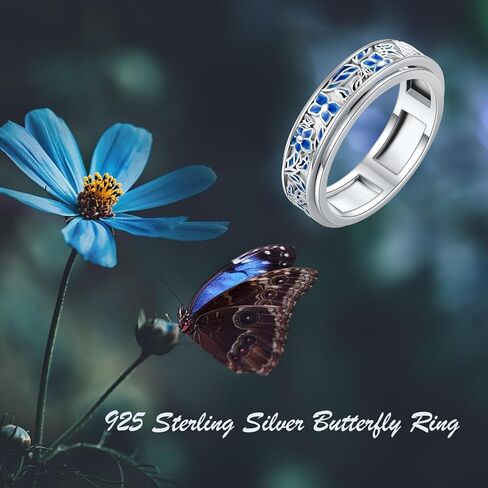 Anxiety Relieve Spinner Rings Sterling Silver Fidget Ring for Women in Kuwait