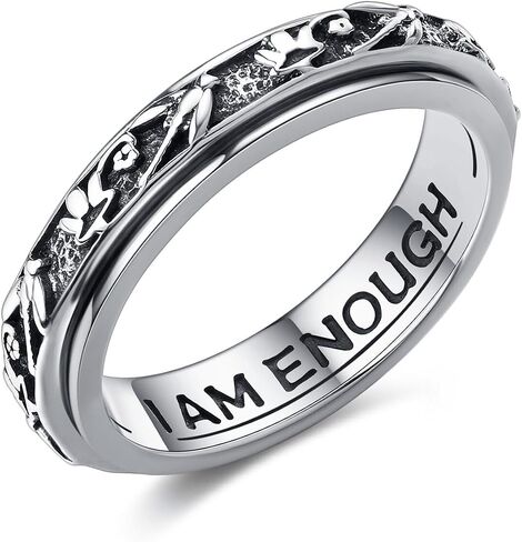 Anxiety Relieve Spinner Rings Sterling Silver Fidget Ring for Women in Kuwait