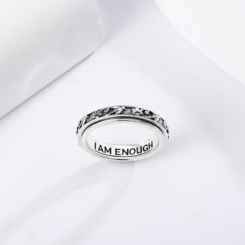 Anxiety Relieve Spinner Rings Sterling Silver Fidget Ring for Women in Kuwait
