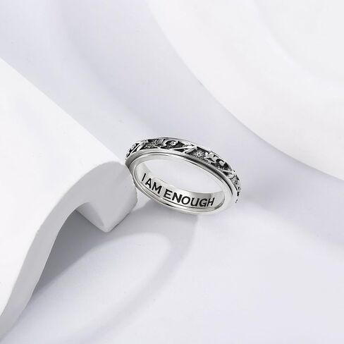 Anxiety Relieve Spinner Rings Sterling Silver Fidget Ring for Women in Kuwait