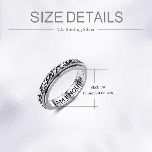 Anxiety Relieve Spinner Rings Sterling Silver Fidget Ring for Women in Kuwait
