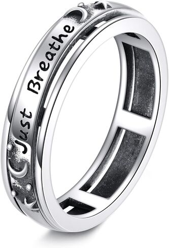 Anxiety Relieve Spinner Rings Sterling Silver Fidget Ring for Women in Kuwait