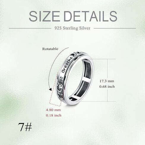 Anxiety Relieve Spinner Rings Sterling Silver Fidget Ring for Women in Kuwait