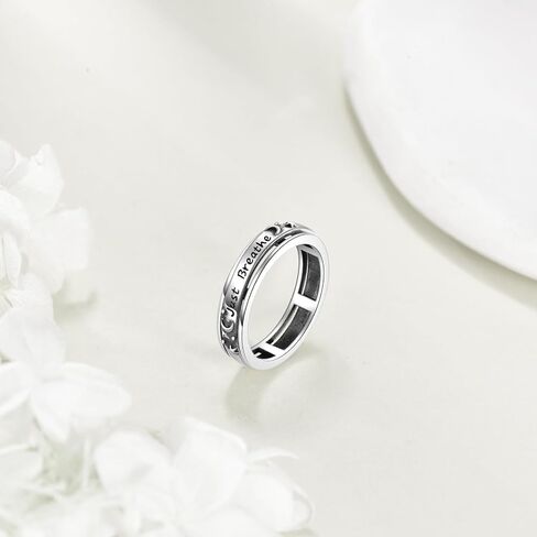 Anxiety Relieve Spinner Rings Sterling Silver Fidget Ring for Women in Kuwait