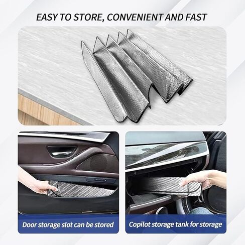 مظلة شمسية للزجاج الأمامي للسيارة من gunhunt Pack-1، حاجب شمس عاكس قابل للطي باللون الفضي، غطاء واقي من الشمس للنافذة الأمامية، عالمي لسيارات الدفع الرباعي والأشعة فوق البنفسجية وحامي داخلي من حرارة الشمس (51.1 بوصة × 23.6 بوصة) in Kuwait