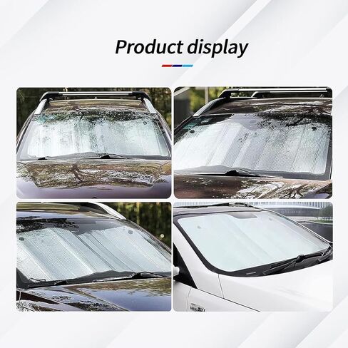 مظلة شمسية للزجاج الأمامي للسيارة من gunhunt Pack-1، حاجب شمس عاكس قابل للطي باللون الفضي، غطاء واقي من الشمس للنافذة الأمامية، عالمي لسيارات الدفع الرباعي والأشعة فوق البنفسجية وحامي داخلي من حرارة الشمس (51.1 بوصة × 23.6 بوصة) in Kuwait