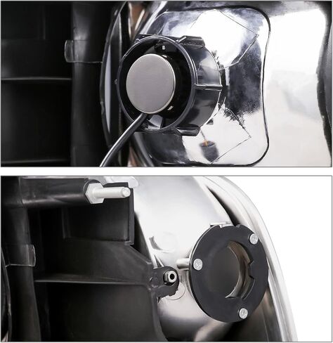 M-AUTO Headlights Headlamps Assembly with 2 Pre-assembled 6000K LED Bulbs Compatible with 1994-2001 Dodge Ram 1500 Pickup, 1994-2002 Ram 2500/3500, Chrome Housing Amber Corner Head Lamps in Saudi Arabia