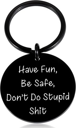 XPENMULBOJA لا تفعل غبي sh t تخزين سلسلة المفاتيح للأولاد والبنات في سن المراهقة كن آمنًا واستمتع بالمرح هدية عيد الميلاد السادس عشر والثامن والعشرين الحادي والعشرين للابن حلقة مفاتيح جديدة للابن ستوفر تخزين عيد الميلاد للمراهقين in Kuwait