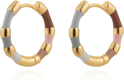 Milan Chiva 14k gold Chunky hoop Earrings for Women 14k Glod Plated Earrings Dainty Jewelry in Kuwait