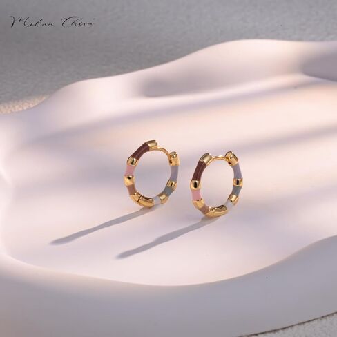 Milan Chiva 14k gold Chunky hoop Earrings for Women 14k Glod Plated Earrings Dainty Jewelry in Kuwait
