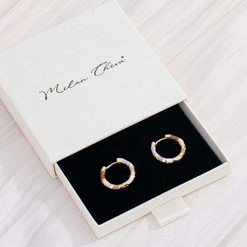 Milan Chiva 14k gold Chunky hoop Earrings for Women 14k Glod Plated Earrings Dainty Jewelry in Kuwait