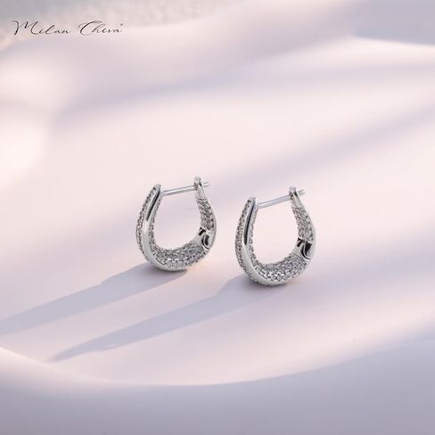 Milan Chiva 14k gold Chunky hoop Earrings for Women 14k Glod Plated Earrings Dainty Jewelry in Kuwait