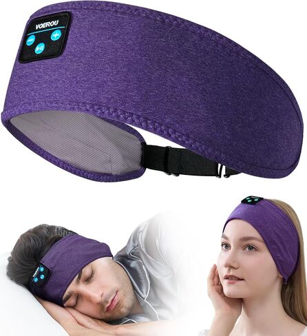 Voerou Sleep Headphones Wireless Bluetooth - سماعات رأس قابلة للتعديل قابلة للغسل للنوم، أدوات تقنية للنوم الجانبي، التمرين، الركض، اليوغا، الأرق، السفر، التأمل in Kuwait